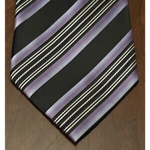 Gianfranco Black Purple 100% Polyester Men’s Neck Tie Made In China